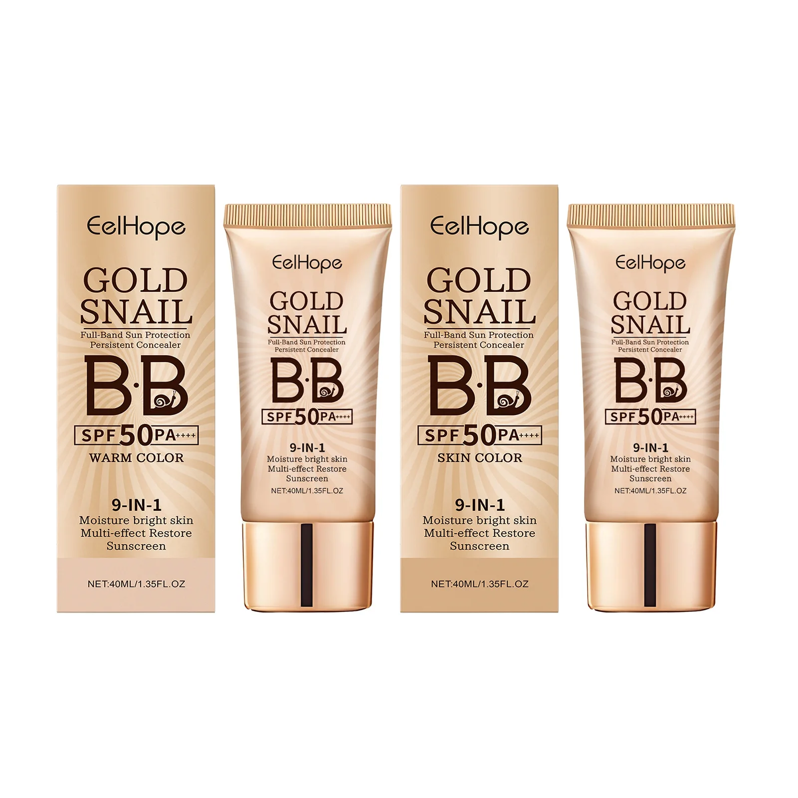 Gold Snail Sunscreen BB Cream SPF 50 Sun Block Makeup Moisturize Face Concealer Long-Lasting Isolation Lotion Concealer Cosmetic - Image 2