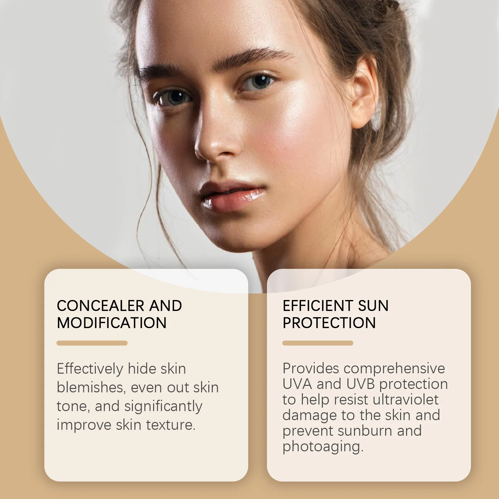Gold Snail Sunscreen BB Cream SPF 50 Sun Block Makeup Moisturize Face Concealer Long-Lasting Isolation Lotion Concealer Cosmetic - Image 3