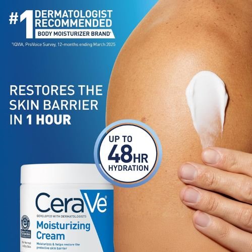 CeraVe Moisturizing Cream, Face Moisturizer & Body Cream, Skin care, 19oz | Hyaluronic Acid For Instant Hydration, Skin Barrier Repair, Ceramide Moisturizer, Fragrance Free, Non-Comedogenic, Daily Use - Image 2