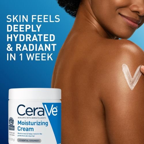 CeraVe Moisturizing Cream, Face Moisturizer & Body Cream, Skin care, 19oz | Hyaluronic Acid For Instant Hydration, Skin Barrier Repair, Ceramide Moisturizer, Fragrance Free, Non-Comedogenic, Daily Use - Image 3
