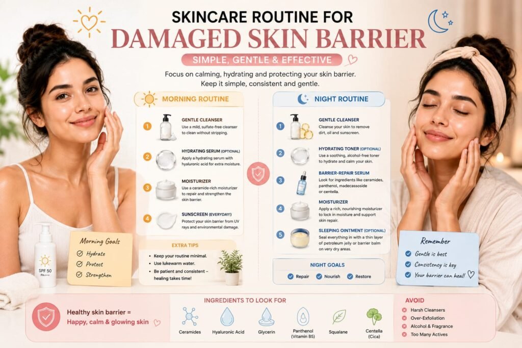 Skincare Routine for a Damaged Skin Barrier