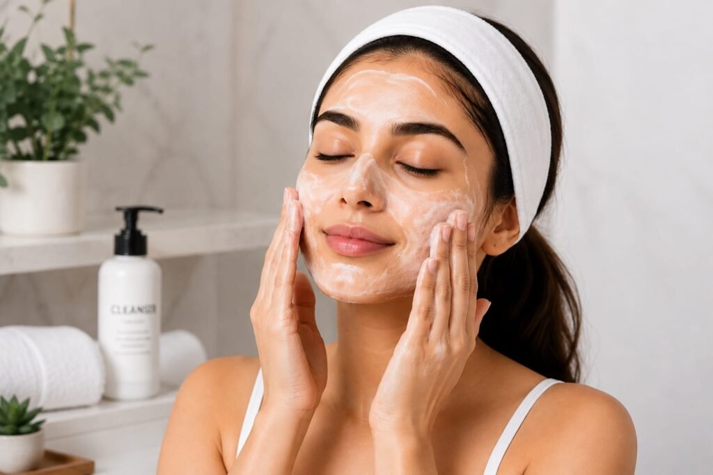 Skin preparation before makeup for oily skin