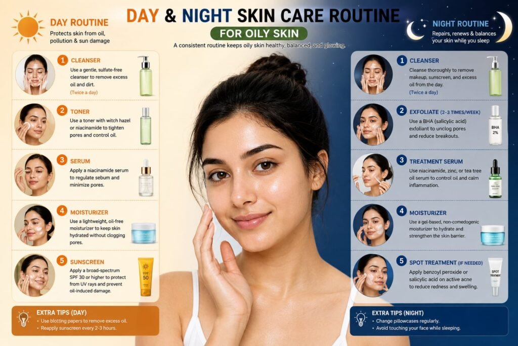 Simple skincare routine for oily skin